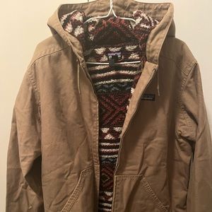 Mens Patagonia Fleeced Lined Coat with hood Sz M